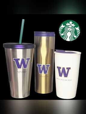 Starbucks  University of Washington  Travel Tumblers Set 2014/15